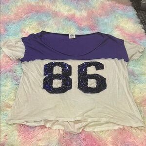 Zine Clothing Purple and White Sequin Top